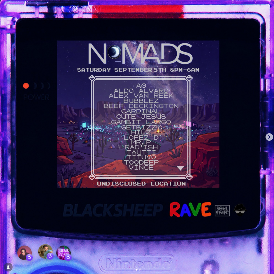 NOMADS - Desert Rave w/ Blacksheep & Soulstate flyer